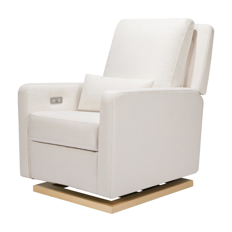 Babyletto Sigi Glider Recliner with Electronic Control and USB in Ivory Boucle